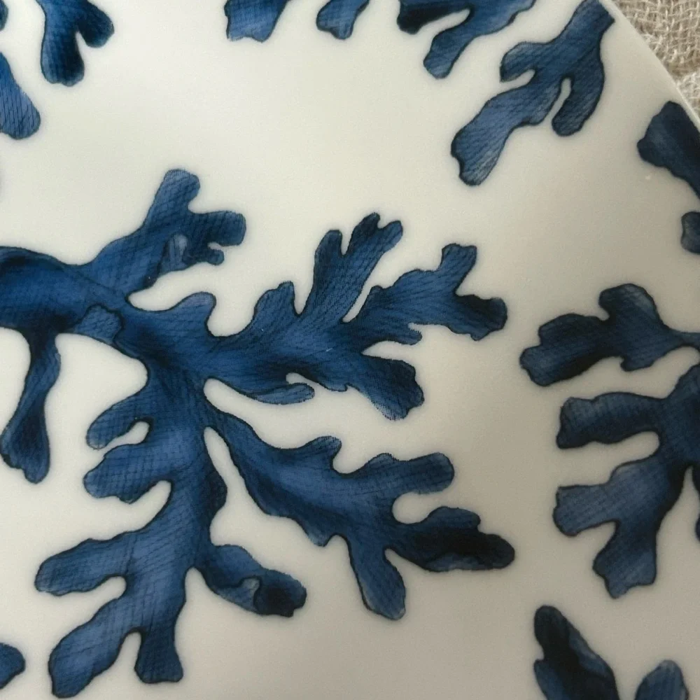 Z Gallerie Blue Coral Porcelain 8” Salad Plates. Set Of 2. Retired HTF
